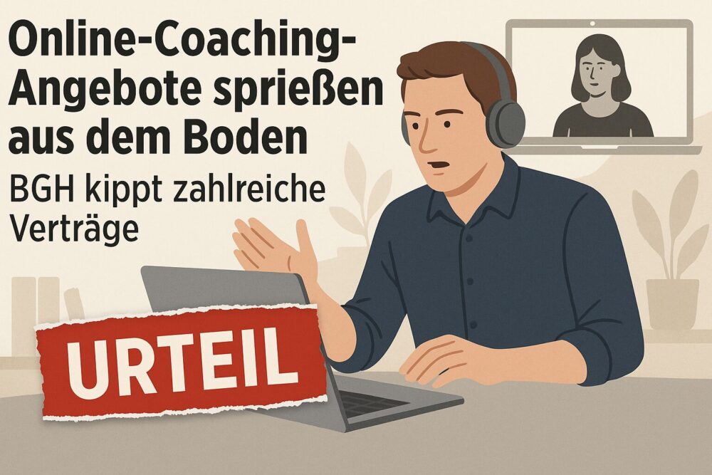Du betrachtest gerade BGH kippt zahlreiche Online-Coaching-Verträge: Fehlende ZFU-Zulassung führt zur Nichtigkeit
